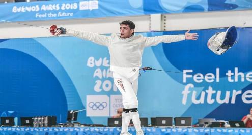 مازن العربي يحصد أول ميدالية مصرية فى أولمبياد الشباب 